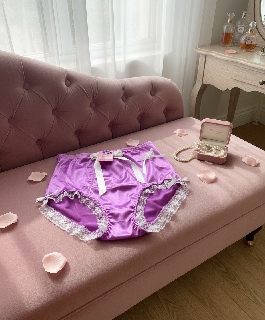 lavender satin panties