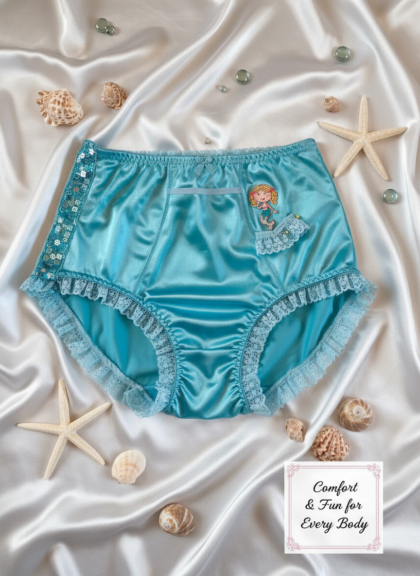 turquoise satin panties