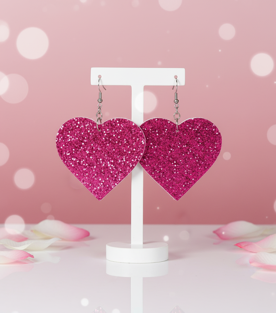 Sparkling Hot Pink Hearts, Vinyl