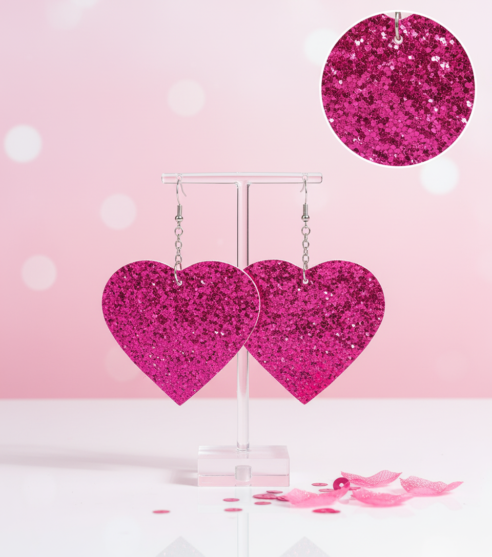 Sparkling Hot Pink Hearts, Vinyl