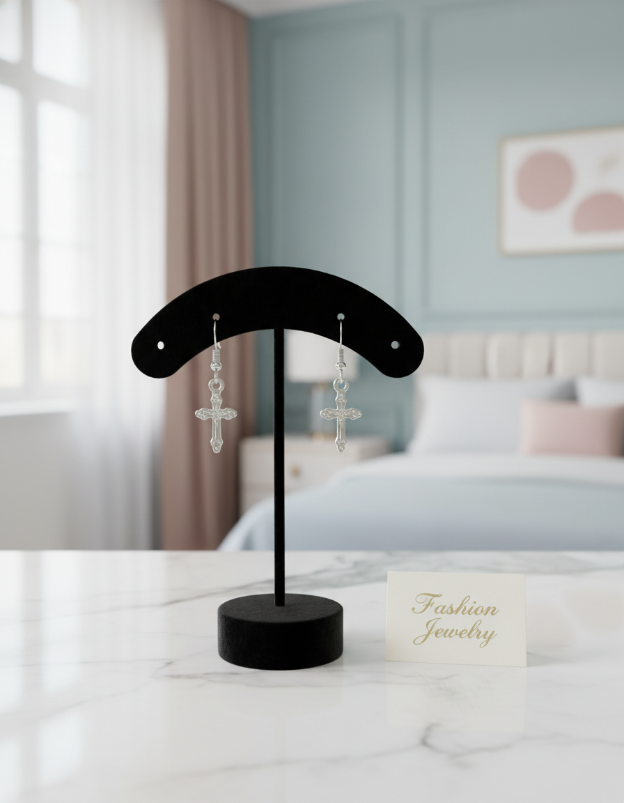 Silver Cross Earrings #1