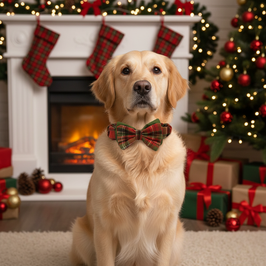 Pretty Doggie Christmas Bowtie