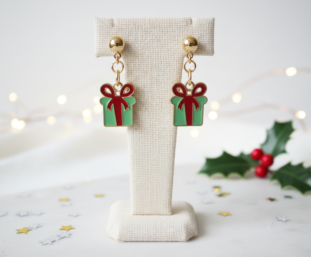 Christmas Package Earrings