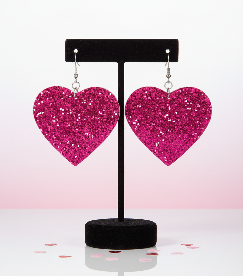 Sparkling Hot Pink Hearts, Vinyl