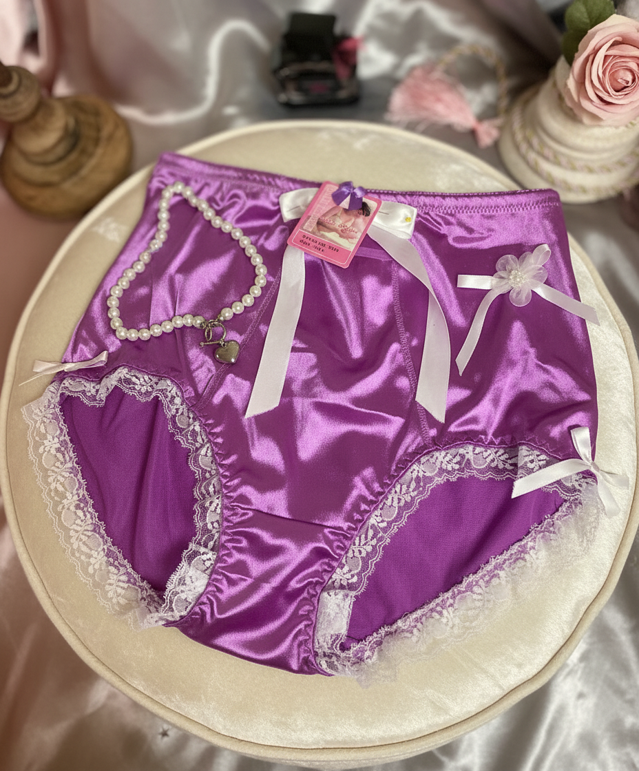 lavender satin panties